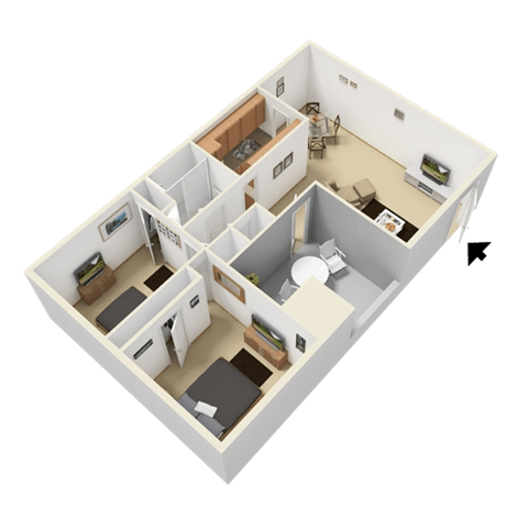 Two Bedroom One Bath